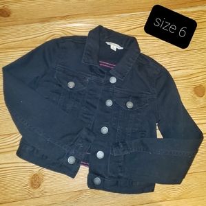 Girls Black Denim Jacket size 6